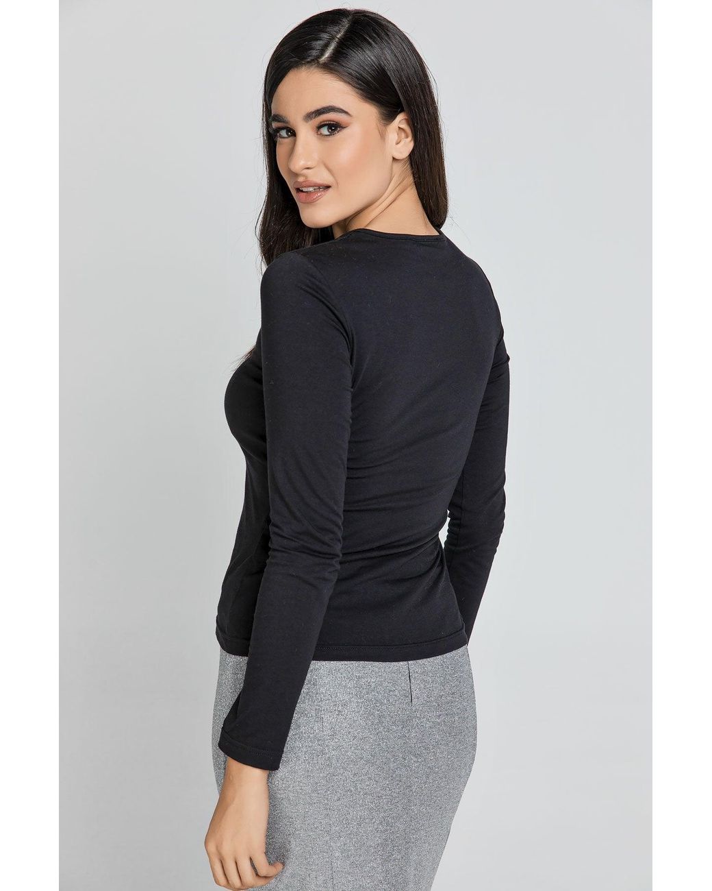 Conquista Black Colour Jersey Top
