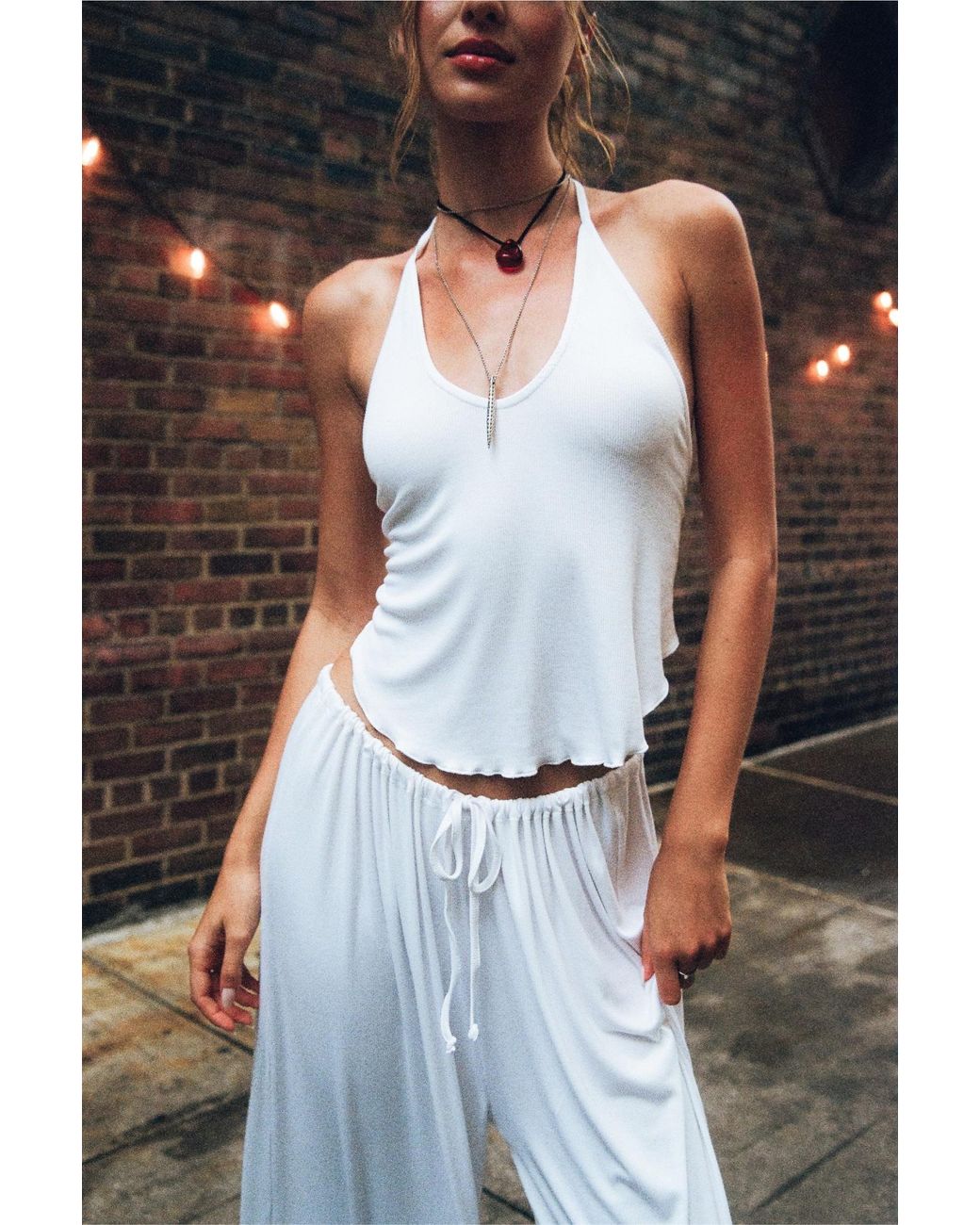 Sâb Studio White Isla Halter Top