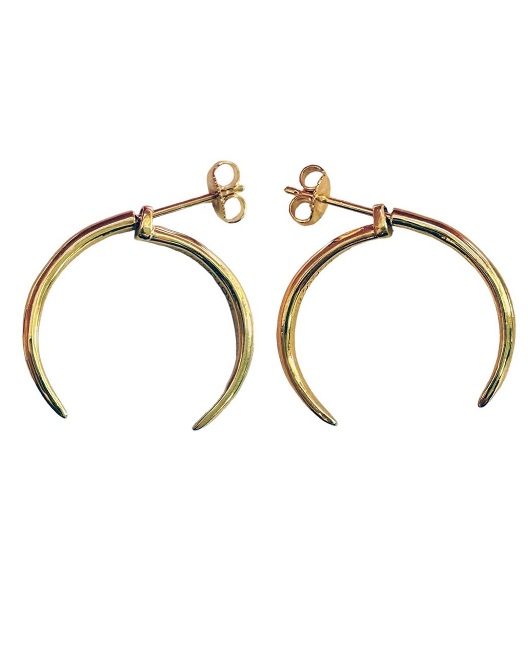 Aki Roc Jewelry Metallic Front-Back One Inch Hoop Earrings