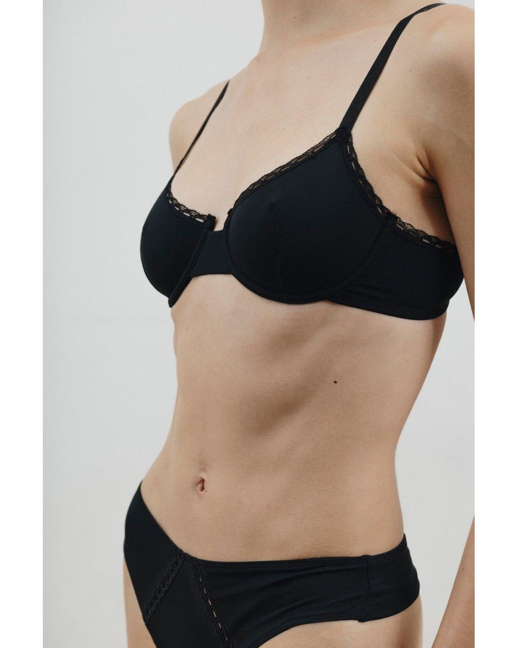 Verdant Intimates Black Modal Air Demi Bra