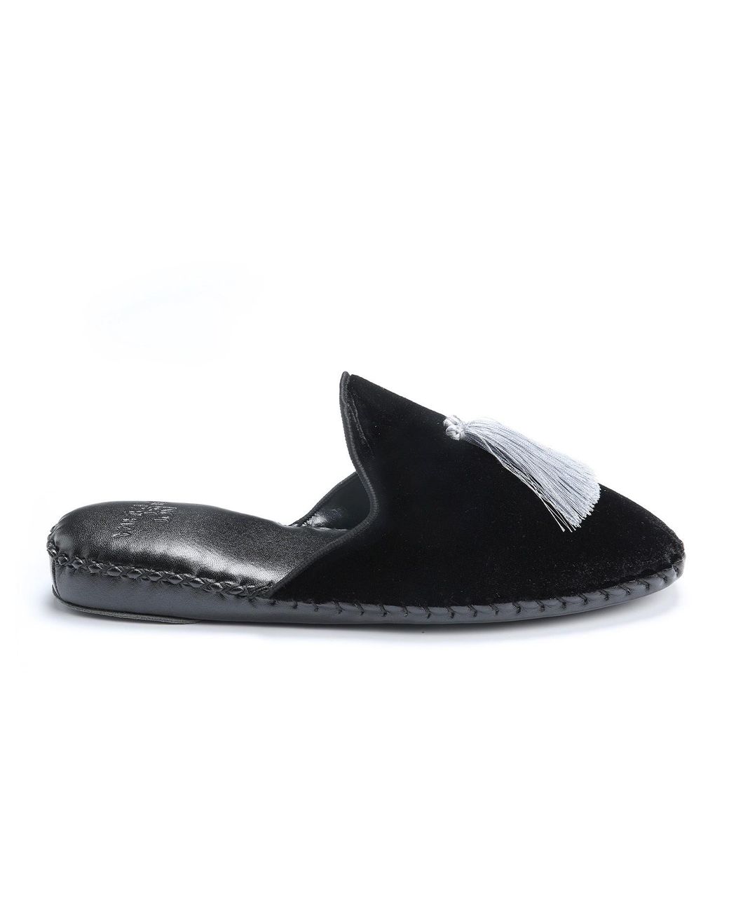 NOT JUST PAJAMA Black Classic Handmade Slippers