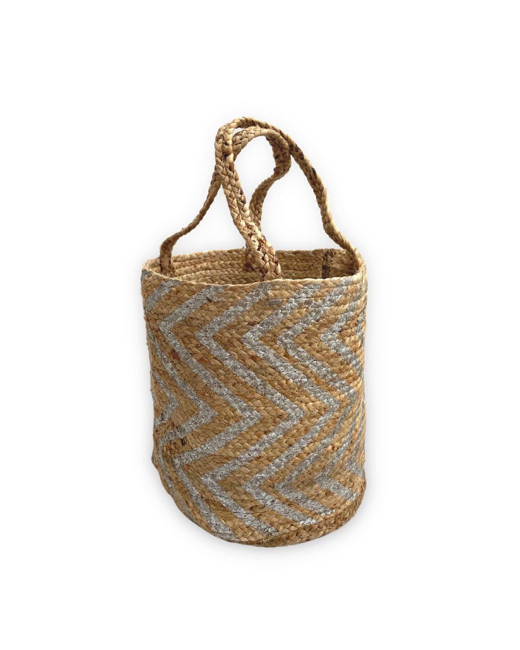 VIDA VIDA Metallic Jute Beach Tote Bag