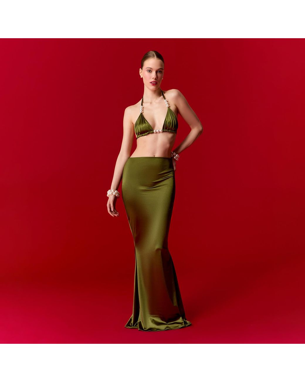 Nur Karaata Brown Mermaid Skirt