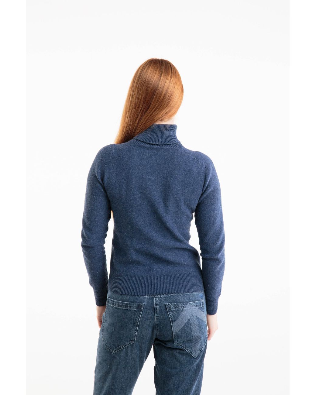 Reet Aus Blue Seamless Turtleneck Sweater
