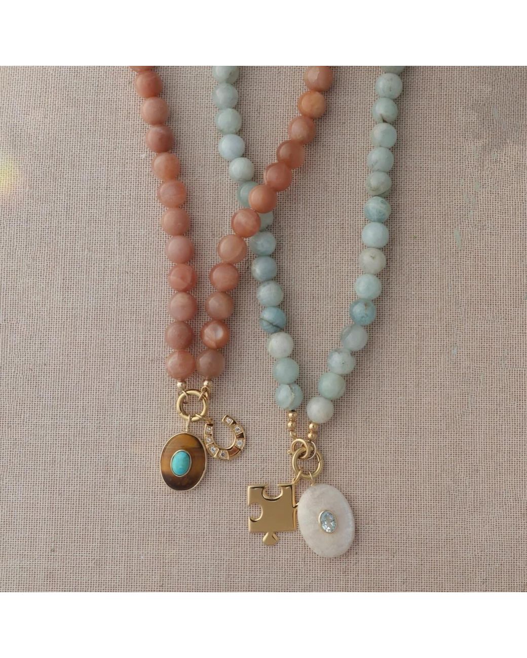 Hye Jane Jewelry Metallic Large Sol Tigers Eye And Necklace