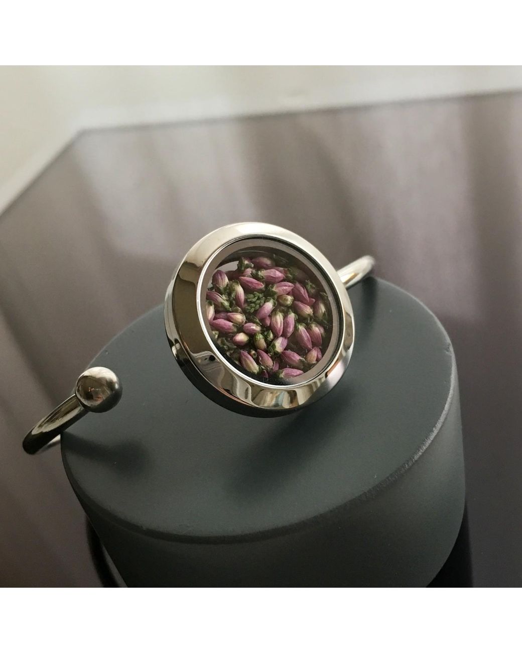 My Little Nature Multicolor Bohemian Cuff Bracelet With Natural Scottish Heather Flowers – Floral Jewelry Collection