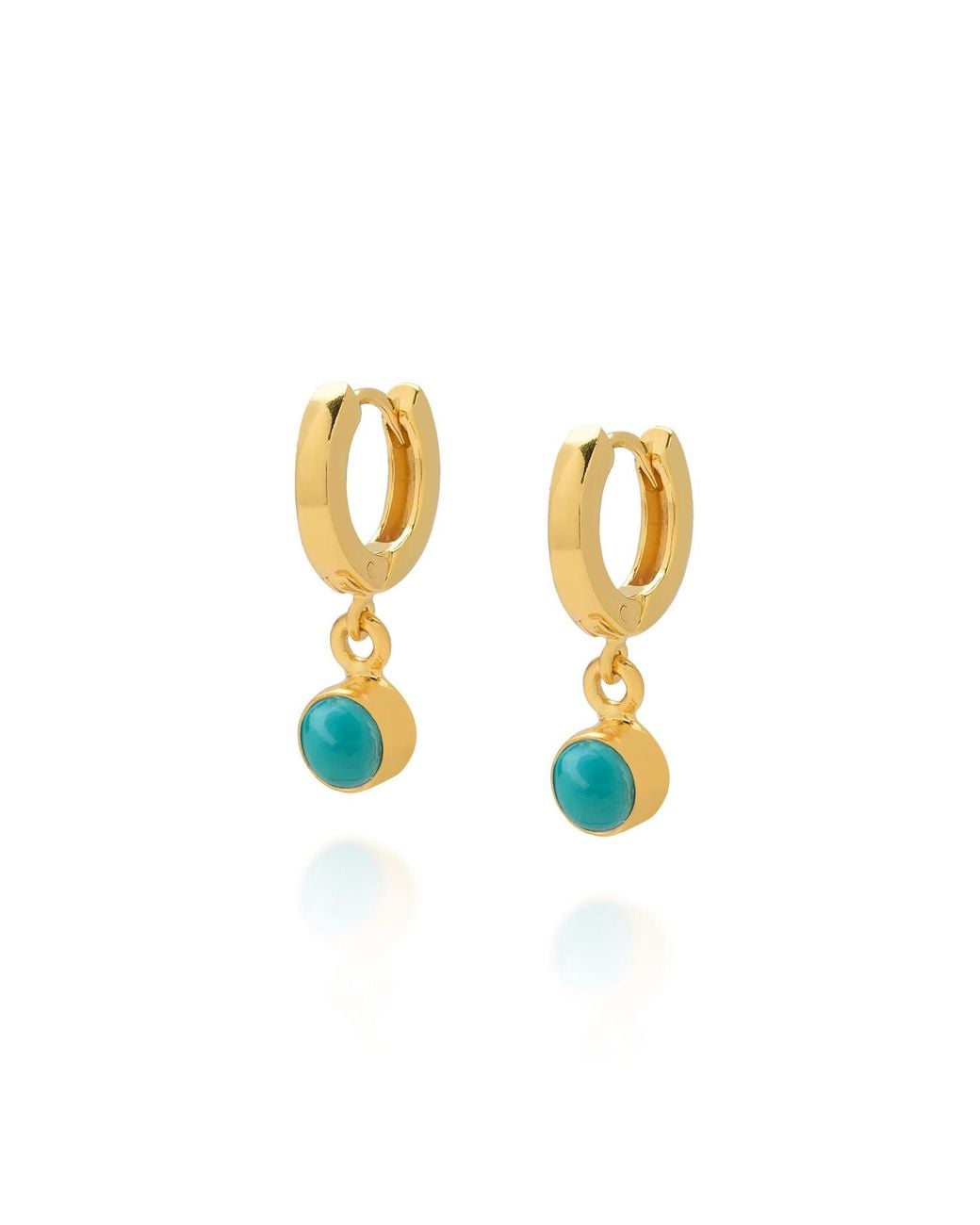 Nellou Jewellery Metallic Gem Hoop December Birthstone Earrings Plated Sterling