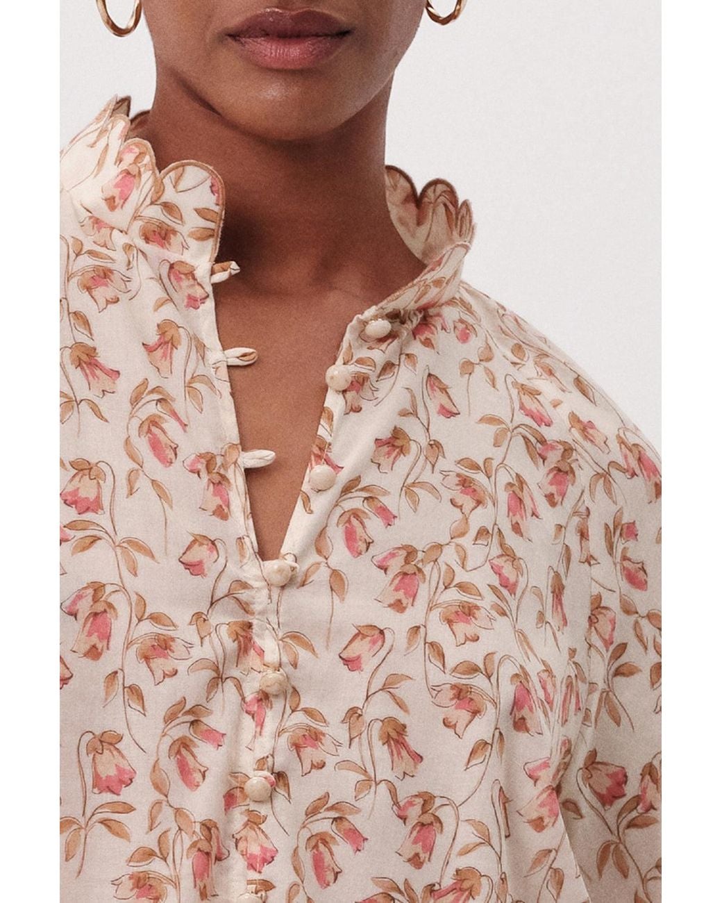 Exquise Pink Kathy High Neck Shirt
