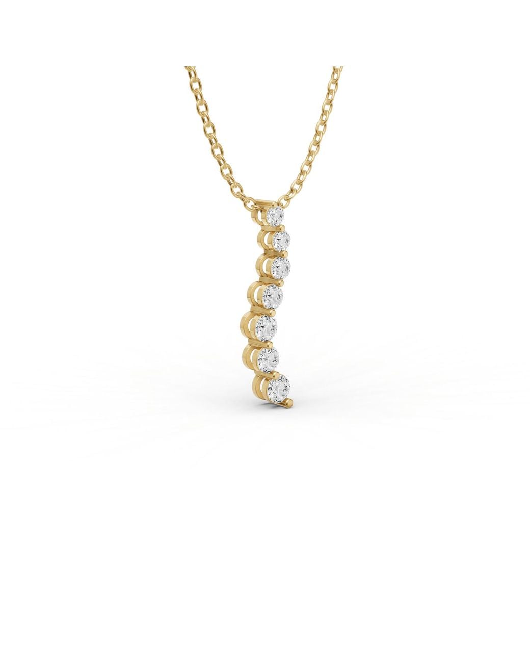 SEREIA OFFICIAL Metallic 14K 0.75 Ct Necklace Lab Grown Diamond Journey Pendant