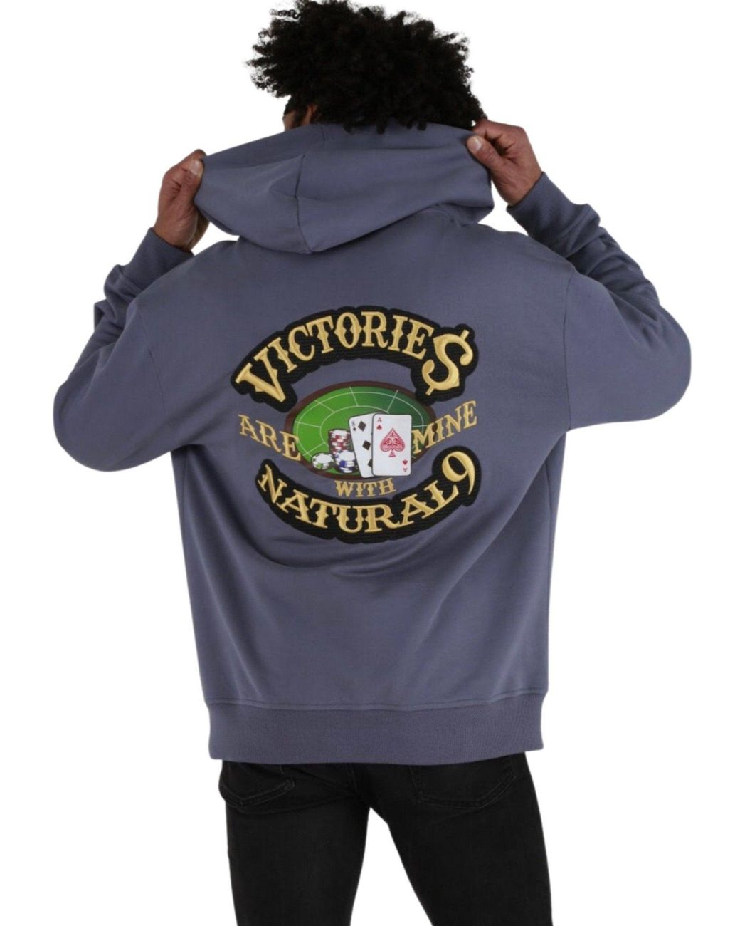 Miracles Manifester Blue Good Luck Embroidered Hoodie
