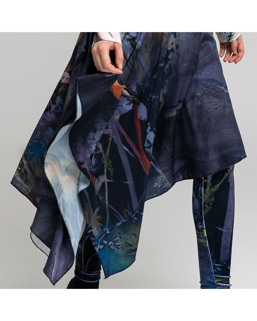 ARTISTA Blue Serena Asymmetric Midi Skirt