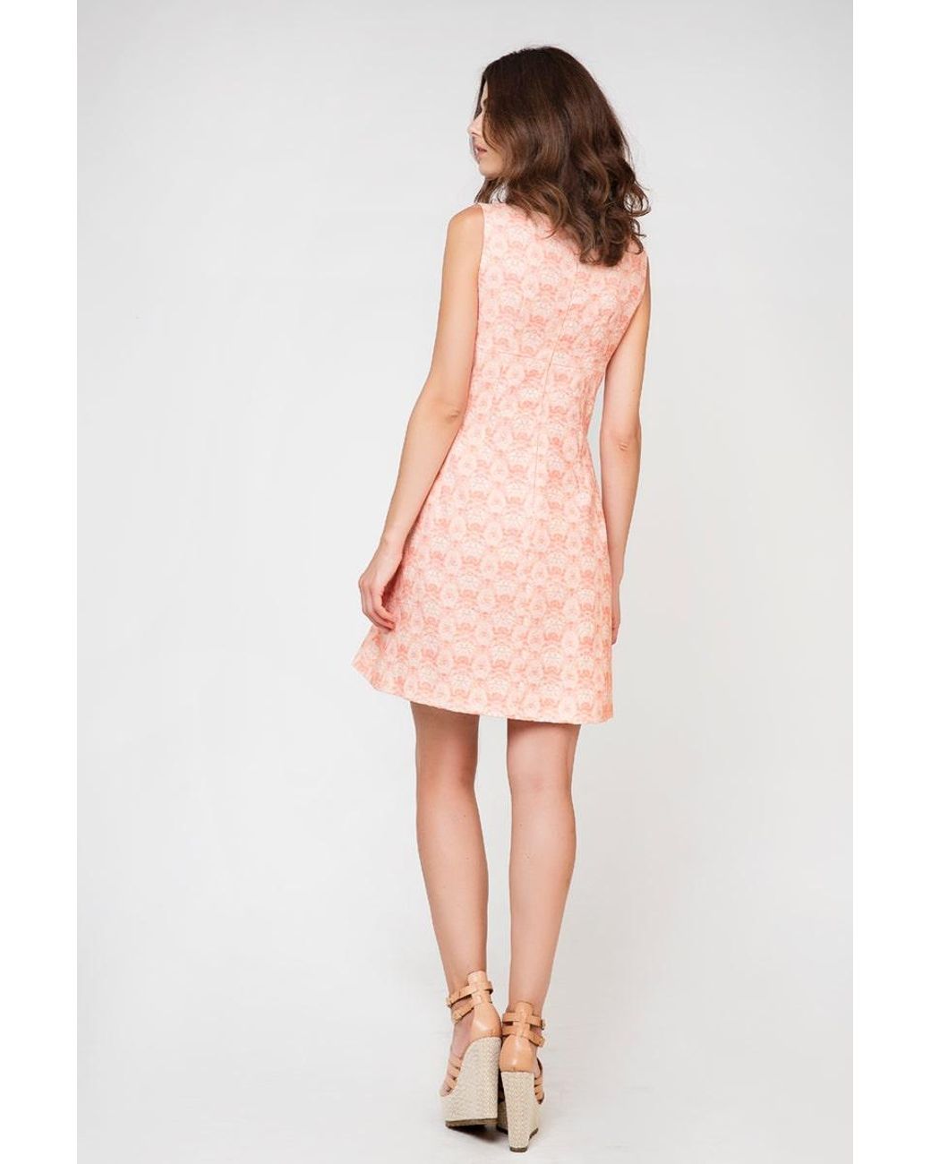 Conquista Pink Print Sleeveless A Line Shift Dress By Fashion