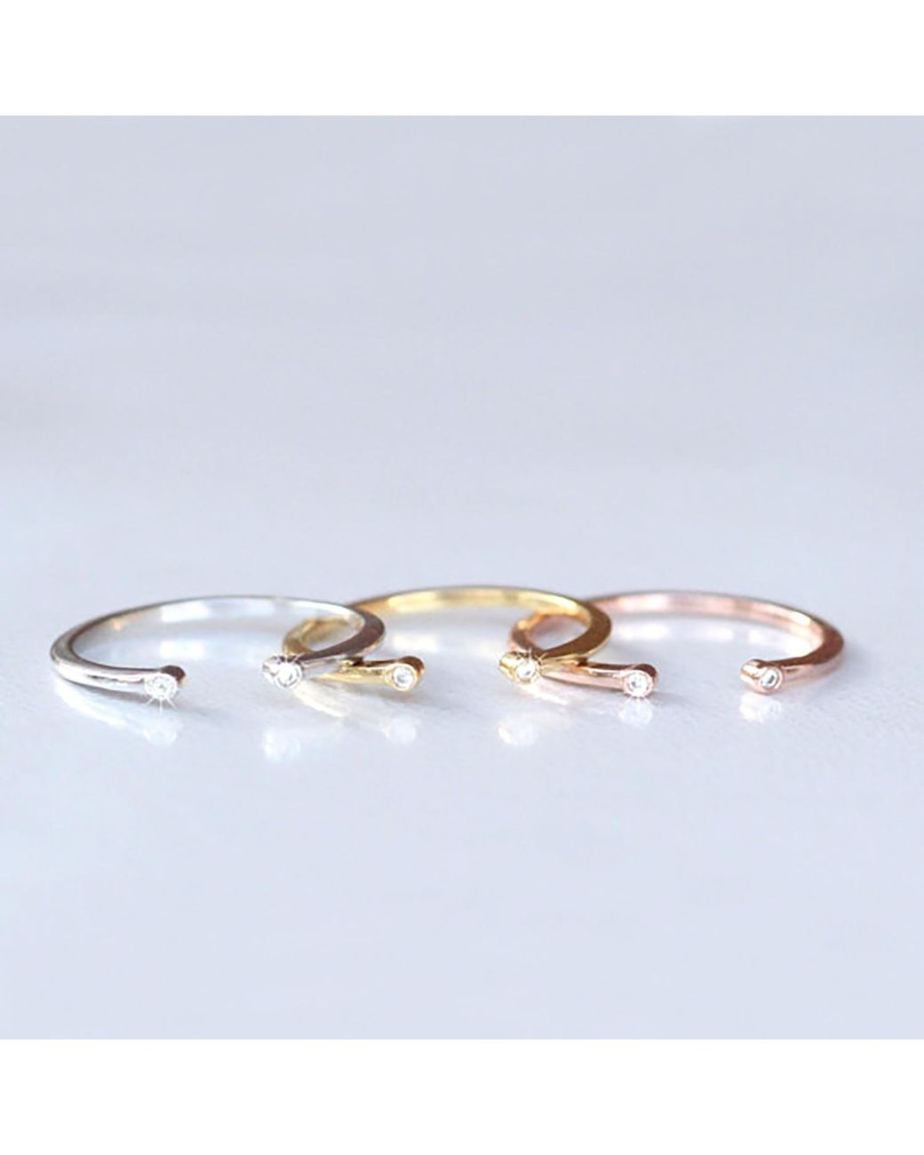 VicStoneNYC Fine Jewelry White Natural Diamond Open Cuff Ring