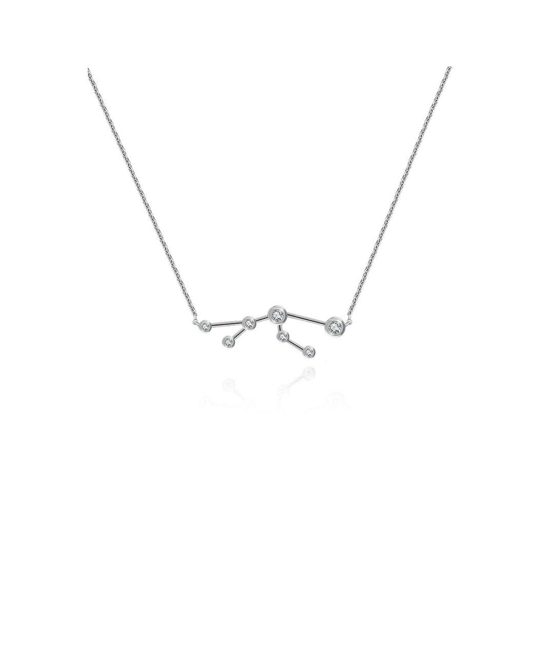 Genevieve Collection Metallic Taurus Zodiac Constellation Necklace 18K & Diamond