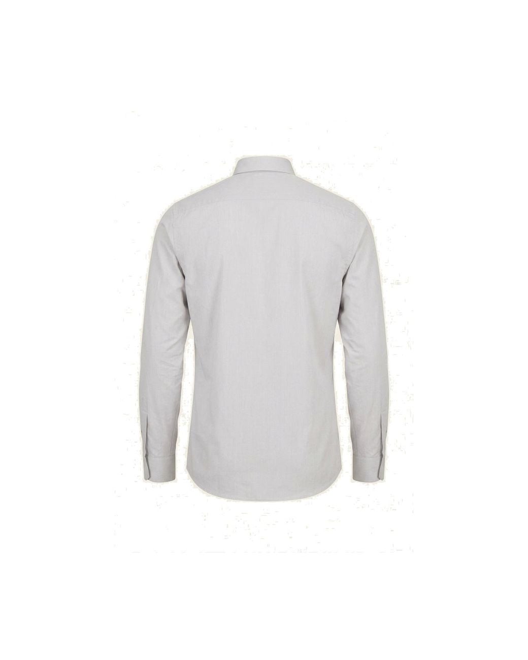 Ron Tomson Gray Collar Pin Hidden Placket Dress Shirt for men