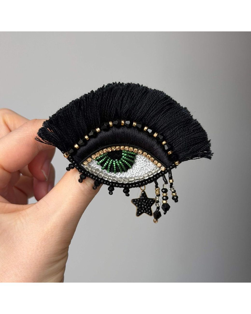 VETKA Black Eye Brooch With Fringe – Witch Charm