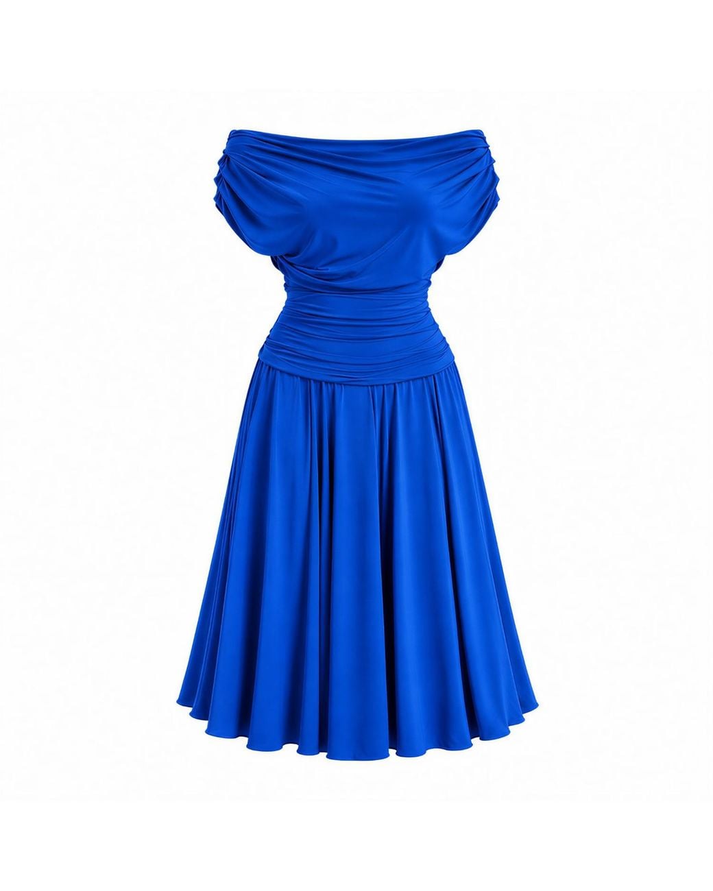 Atom Label Blue Carbon Bardot Tea Regular Length Dress