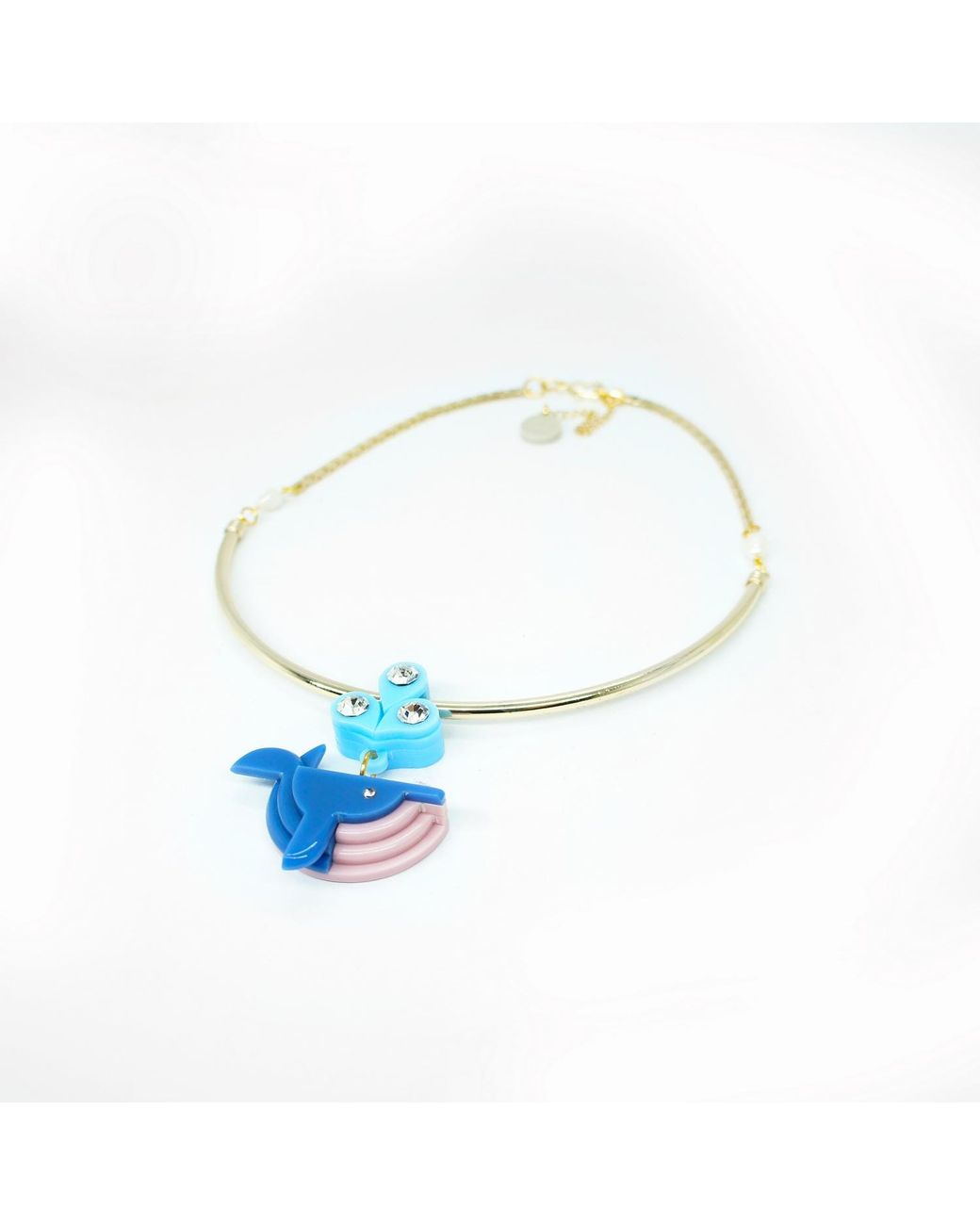 Gissa Bicalho Blue Handmade Necklace Whale Hortensia