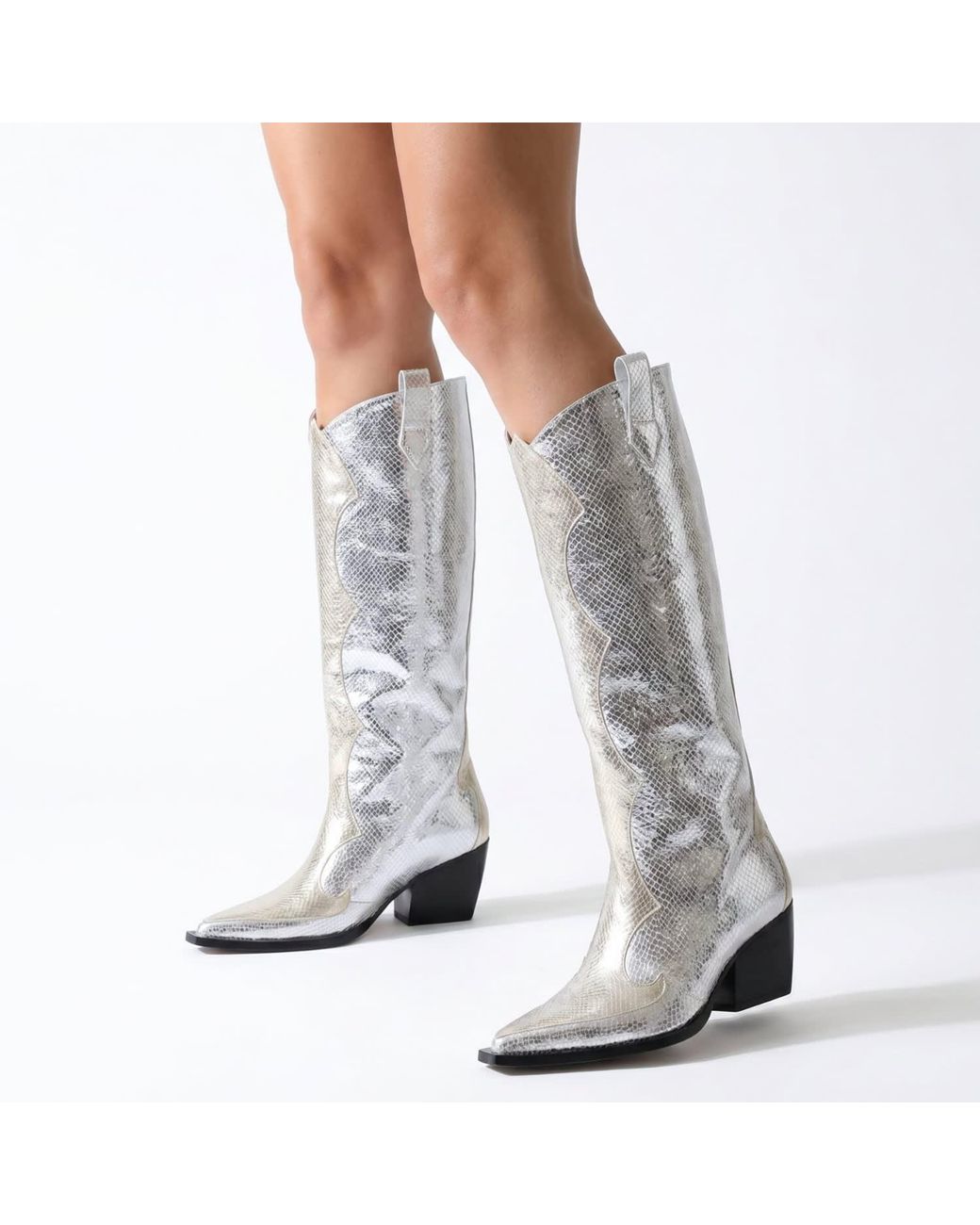 Terry De Havilland Gray Jessie Cowboy Boots