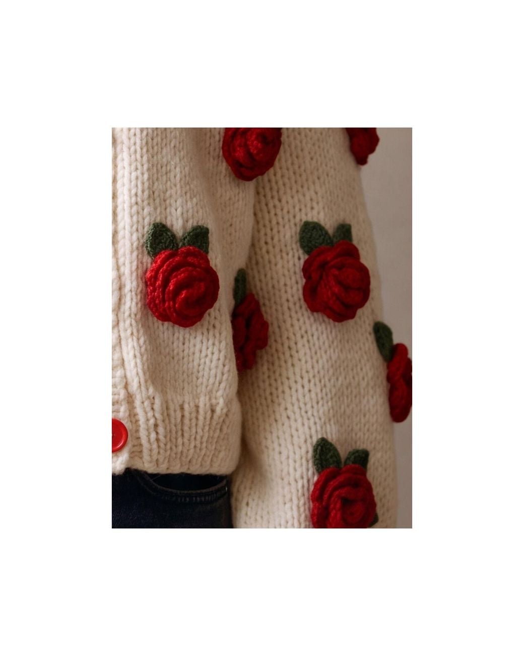 Ana Chic Pink Neutrals Rose Handmade Knitted Cardigan