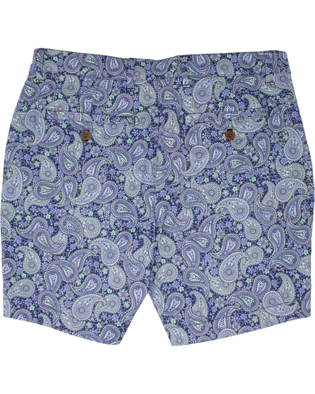 Lords of Harlech Blue John Pow Paisley Flat Front Short for men
