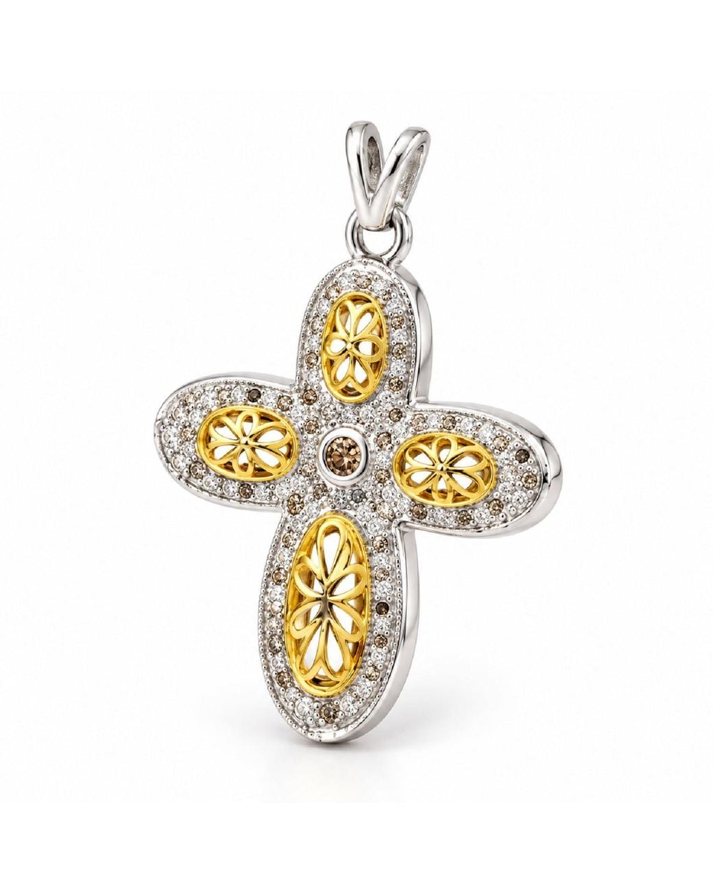 Artisan Metallic 18K & Diamond Cross Pendant