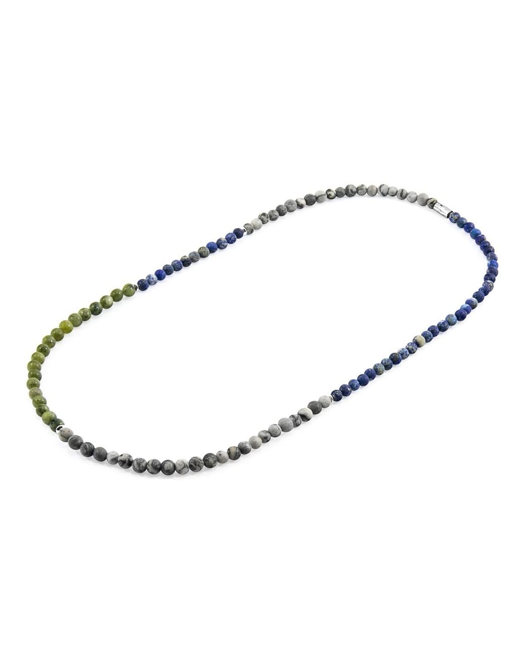 Anchor and Crew Metallic Jasper, Jade & Sodalite Isaac & Stone Skinny Necklace X Wrap Bracelet for men