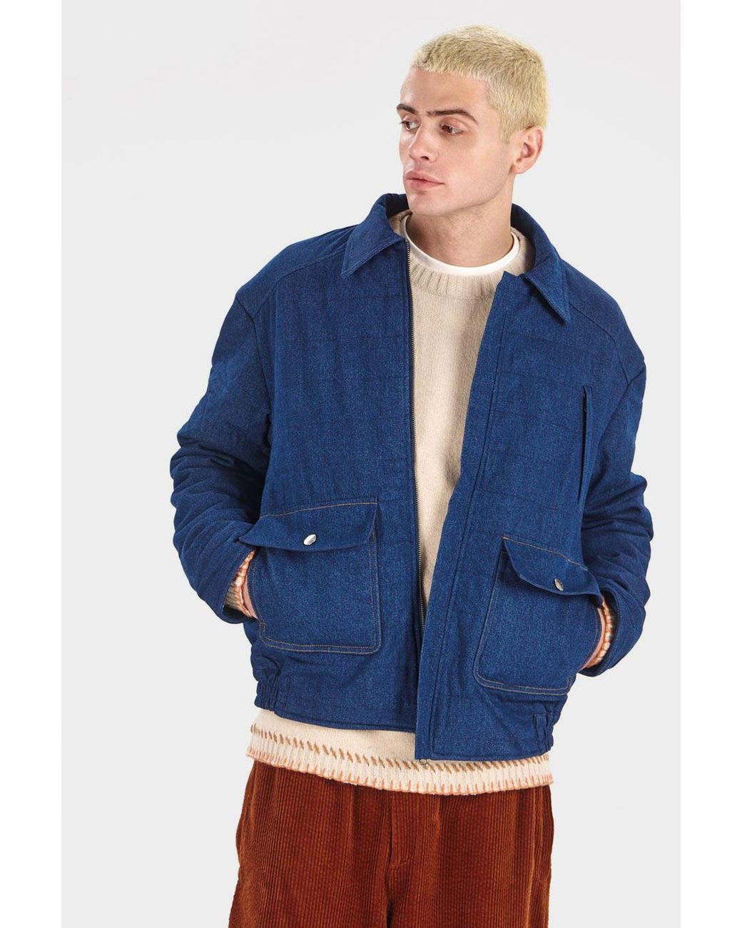 Komodo Blue Frankie Quilted Organic Cotton Jacket for men