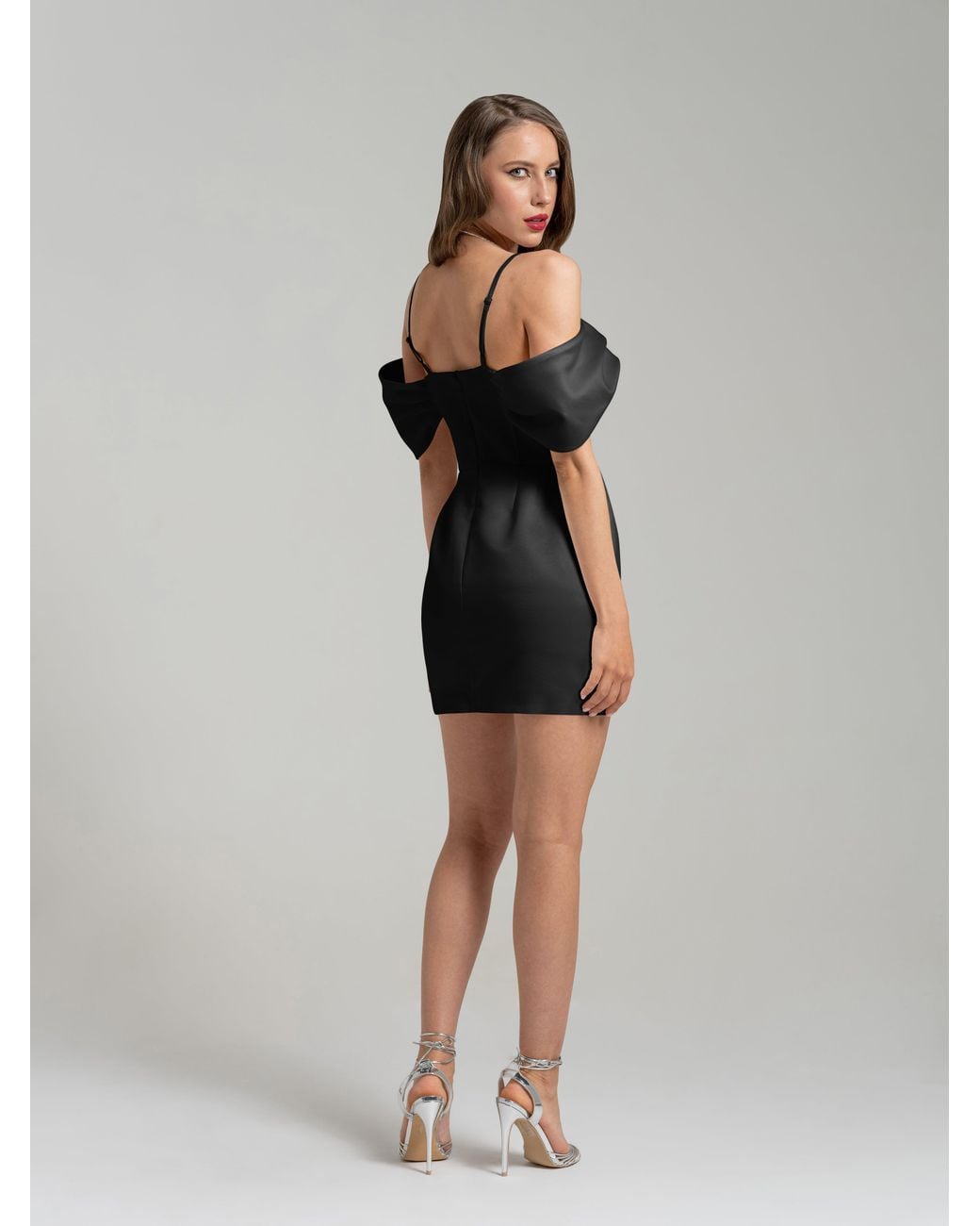 Tia Dorraine Black Belle Of The Ball Satin Mini Dress
