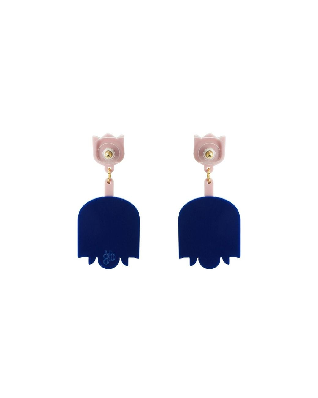 Gissa Bicalho Blue Handmade Acrylic Earring Pendant Nimphea