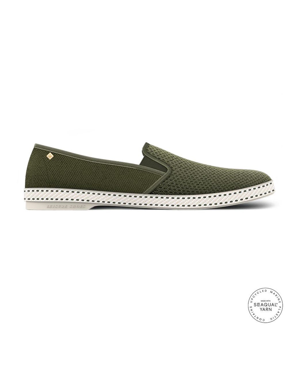 Rivieras Green Classic Canvas & Mesh Slip-On Loafer