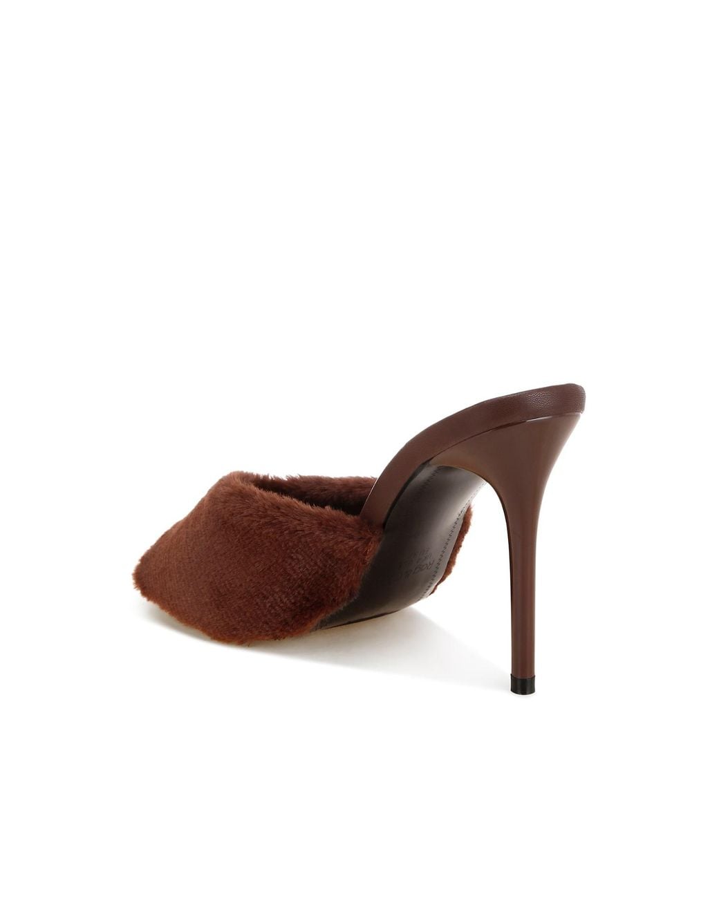 Rag & Co Brown Lantana Furry Sleek Stiletto Heels