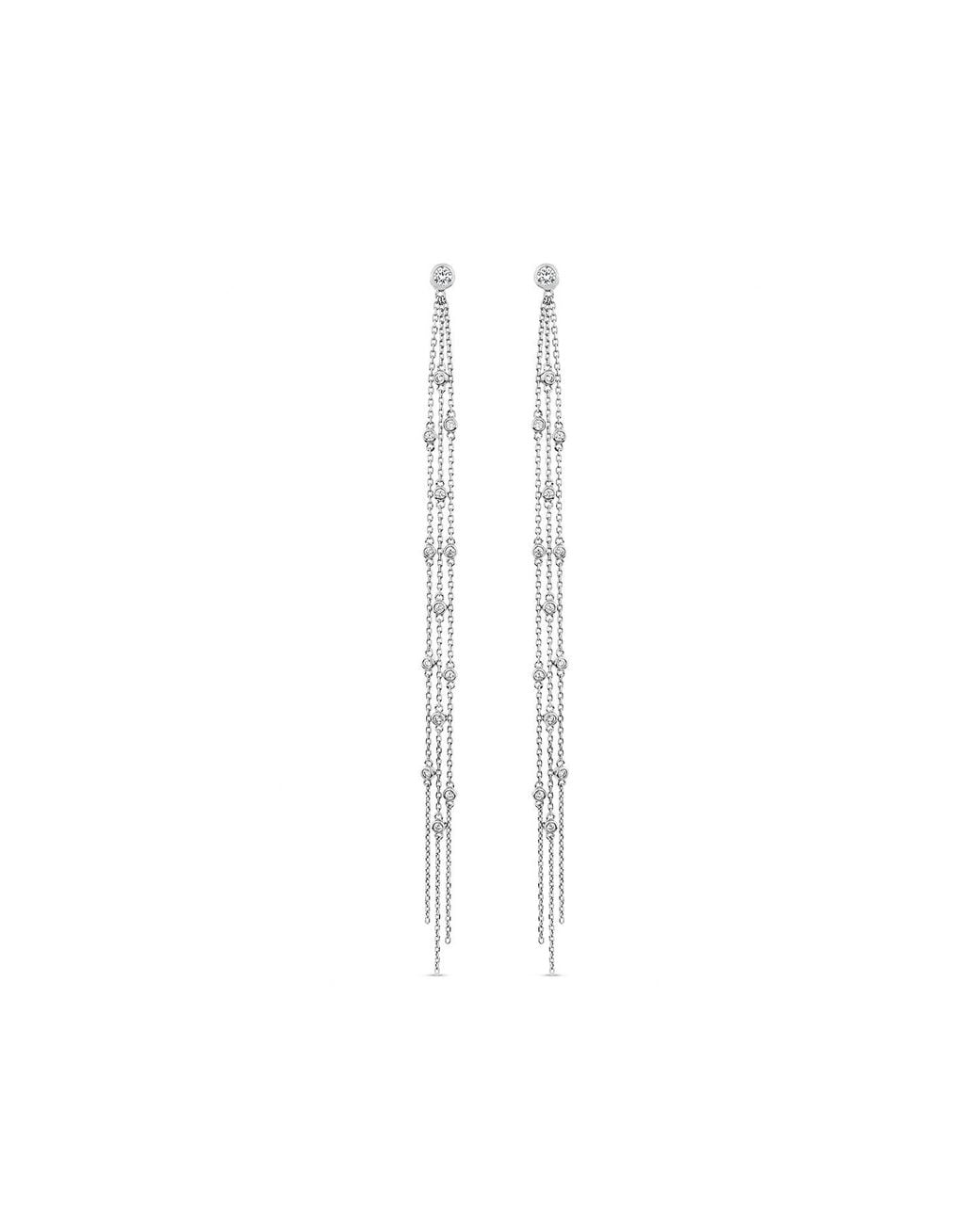 SALLY SKOUFIS White Bold Minx Earring With Made Diamonds