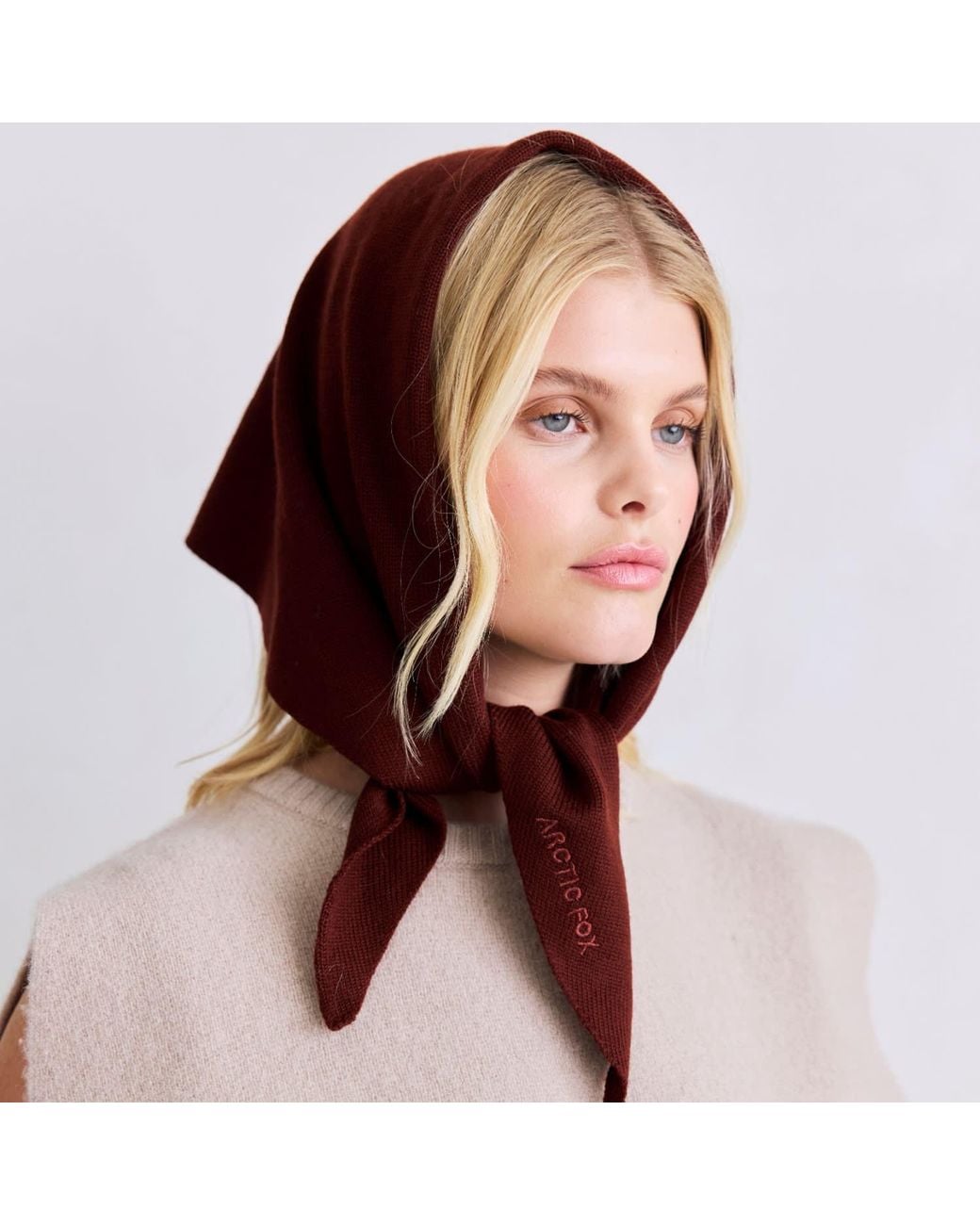 Arctic Fox & Co. Red Merino Wool Triangle Scarf
