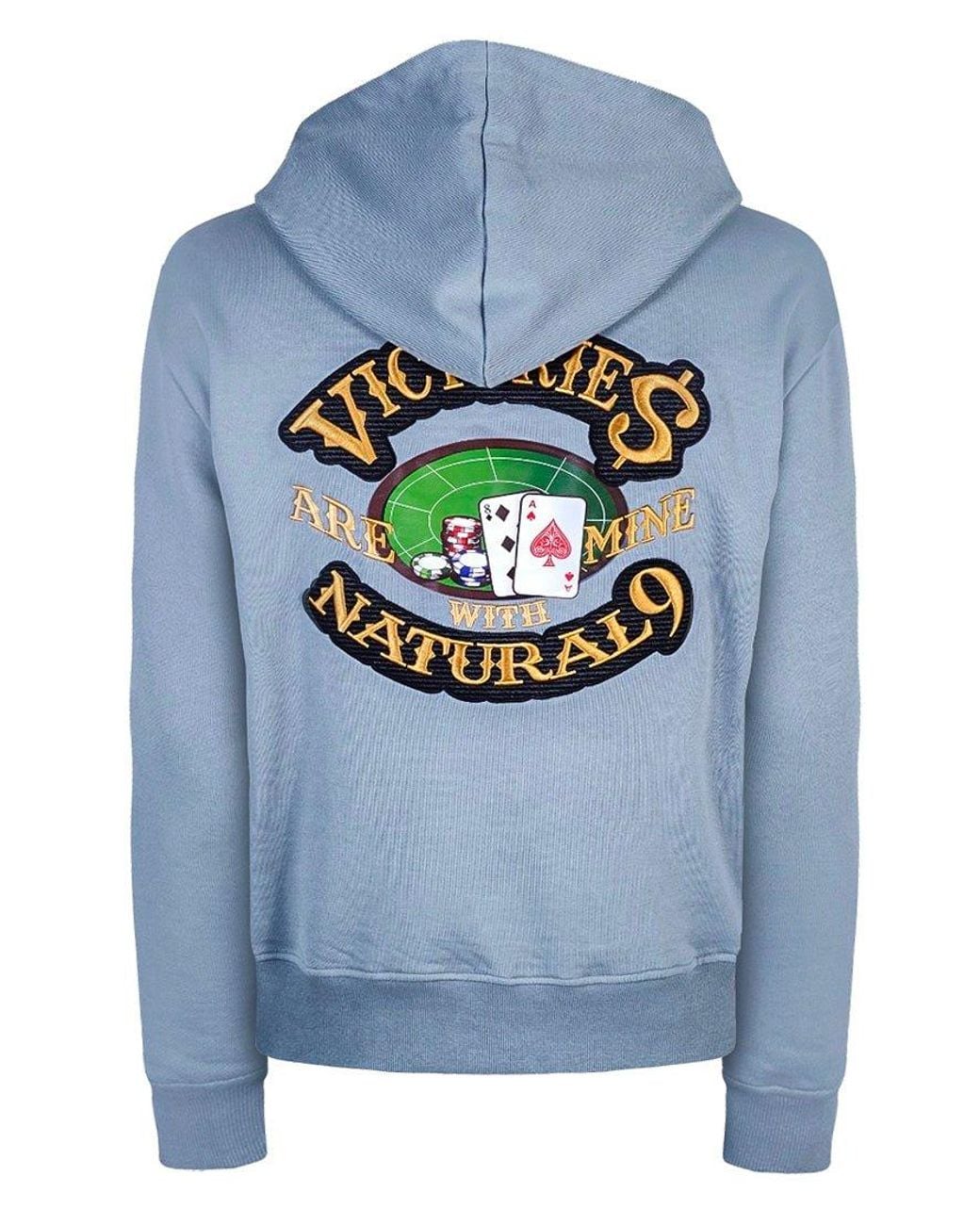 Miracles Manifester Blue Good Luck Embroidered Hoodie