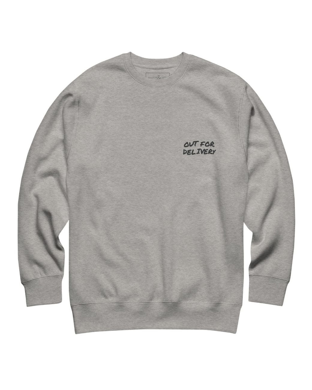 Anchor and Crew Gray Heather Out For Delivery Annotations Organic Cotton Sweatshirt