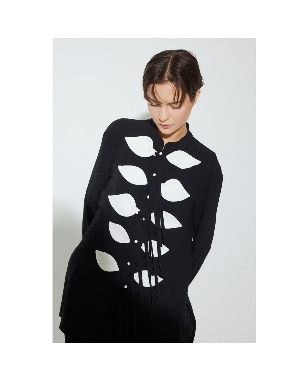 Julia Allert Black Lightweight Crinkled Blouse & Wide-Leg Pants Co-Ord Set –