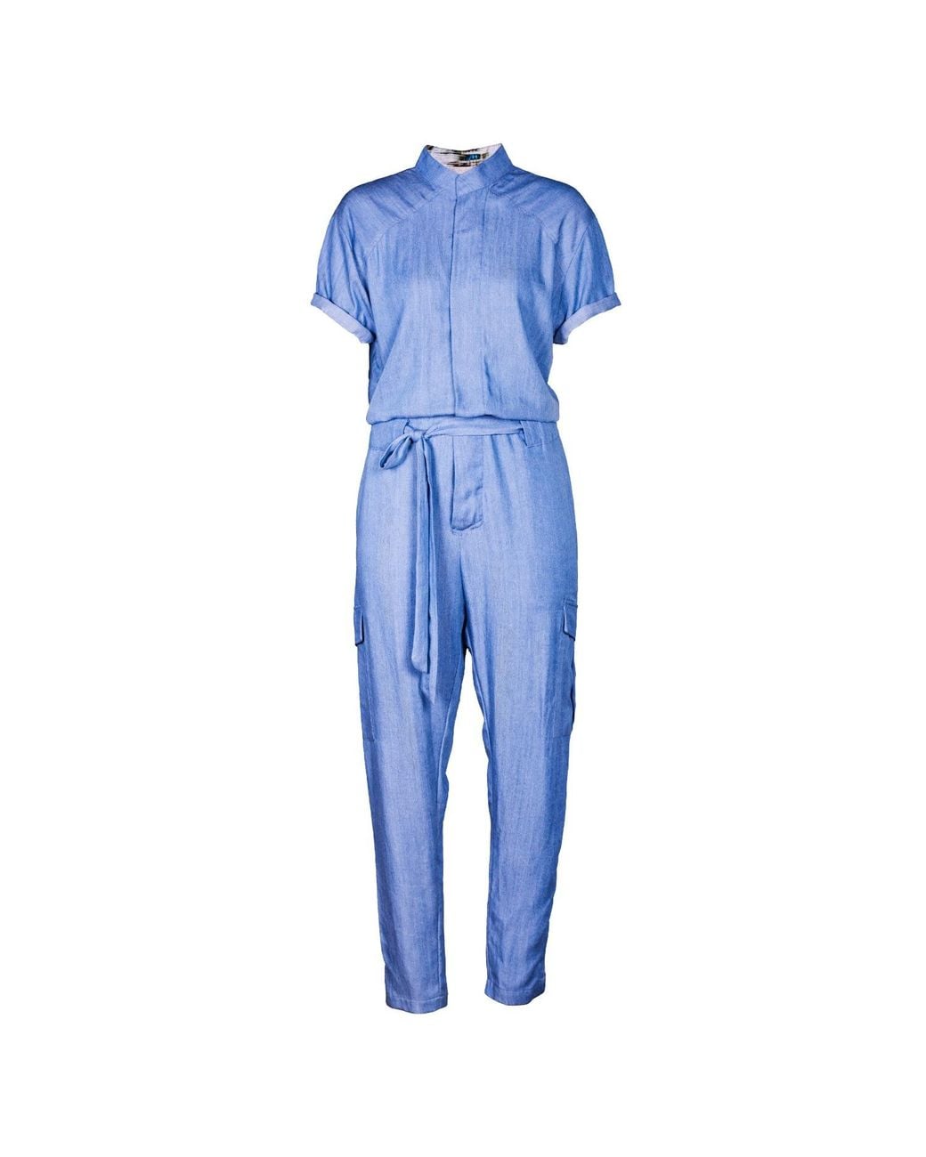 carlton jones Blue Tencel Denim Jumpsuit Homme for men