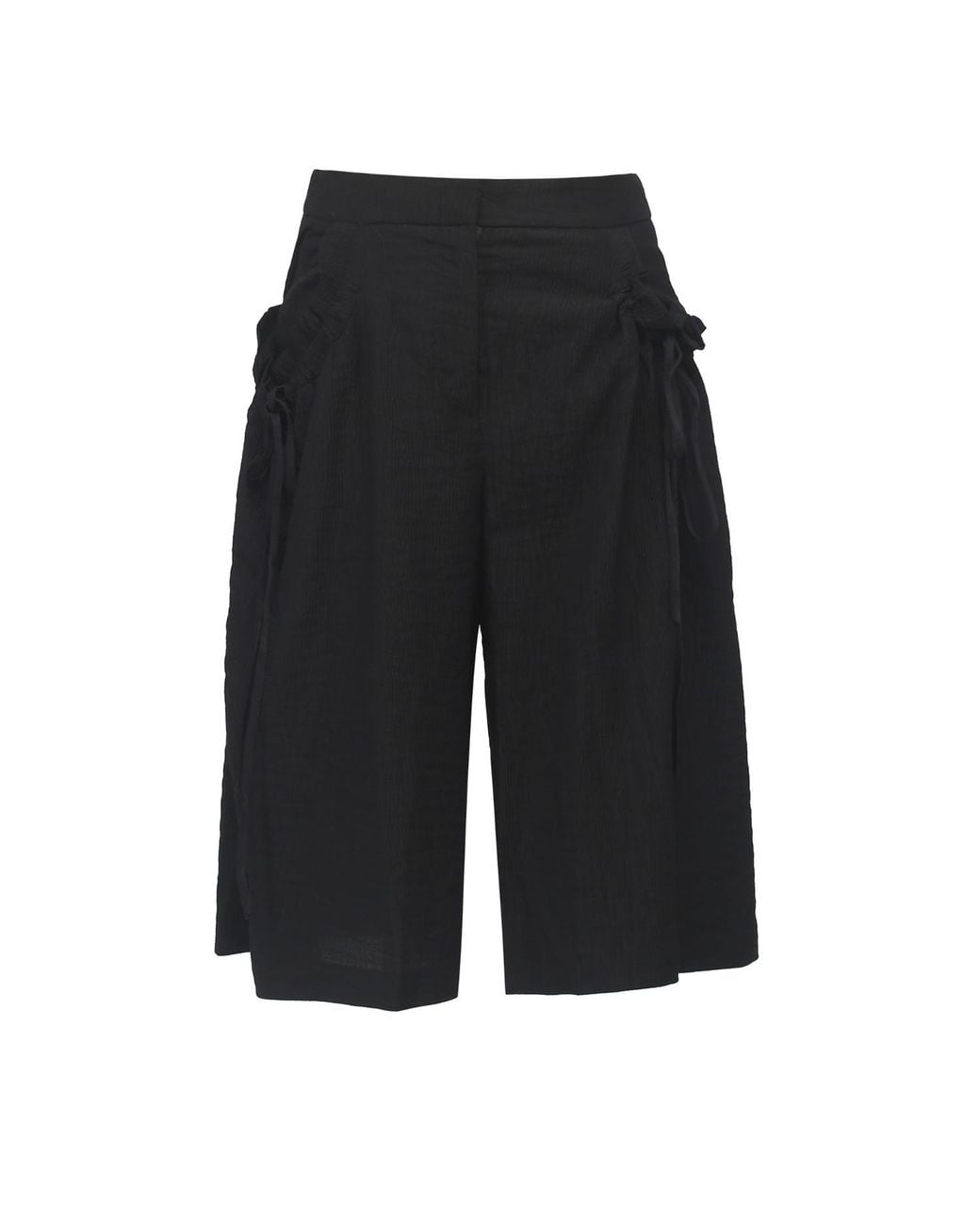 Smart and Joy Black Casual Wide Leg Capri Trousers