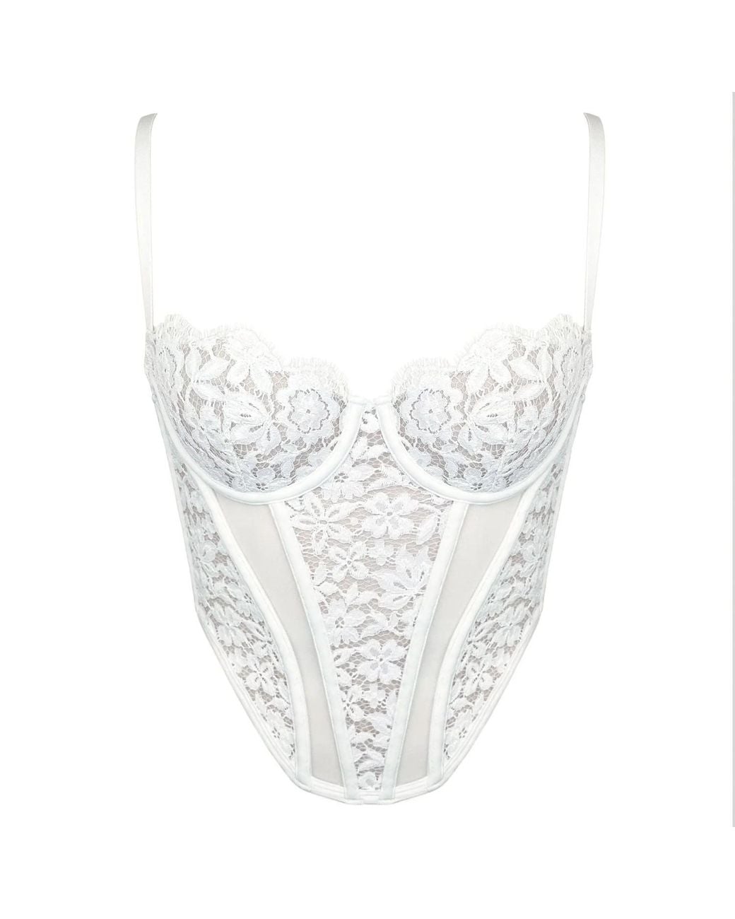 MONIQUE MORIN LINGERIE White Frisson Corset Crystal