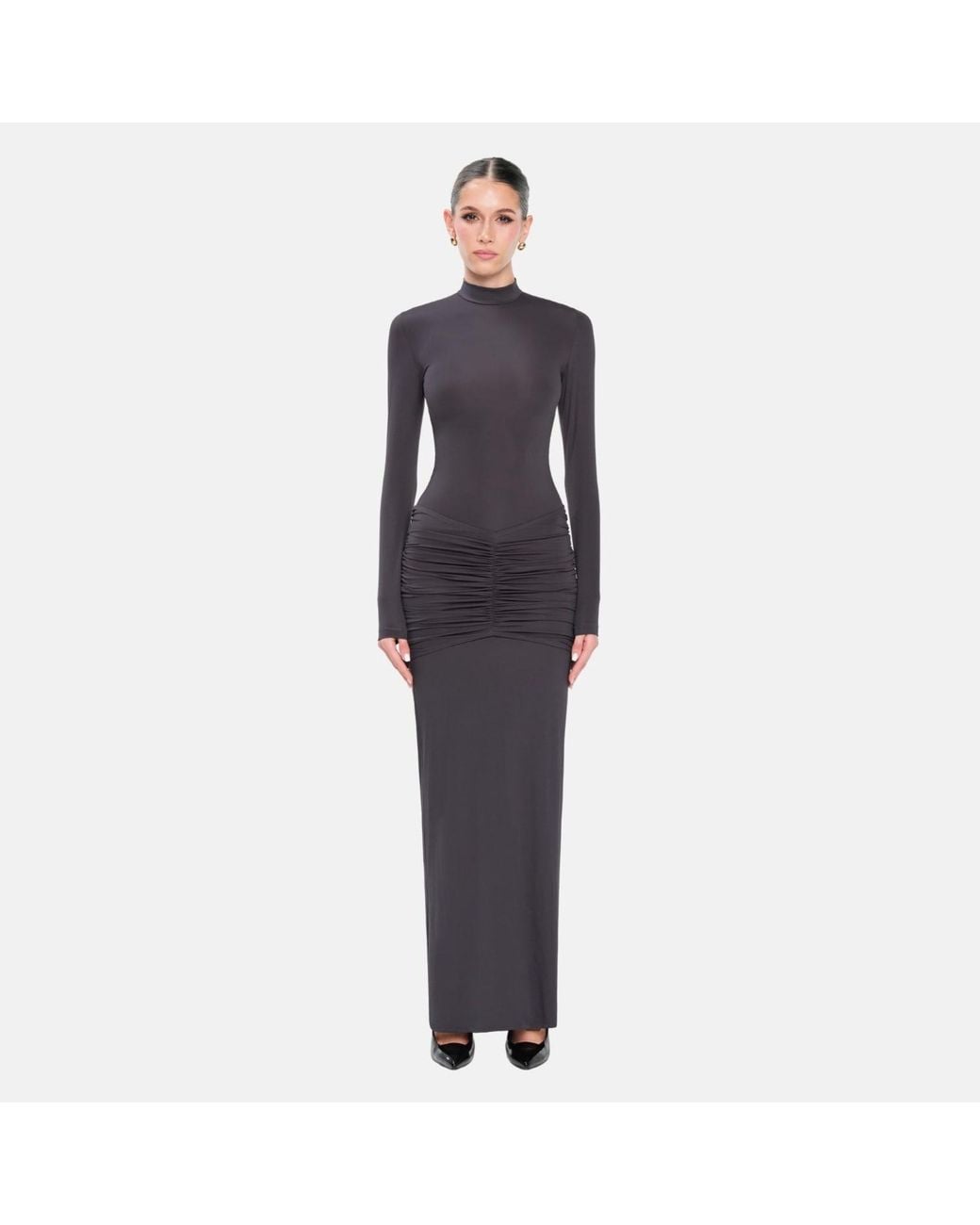 OW Collection Purple Celia Long Sleeve Maxi Dress