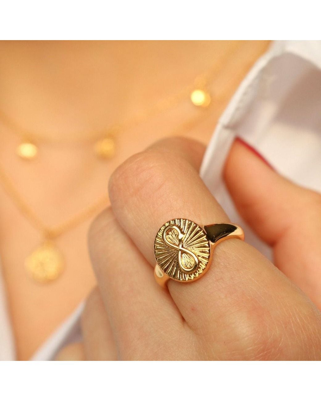 With Love Darling Metallic Infinity Signet Ring