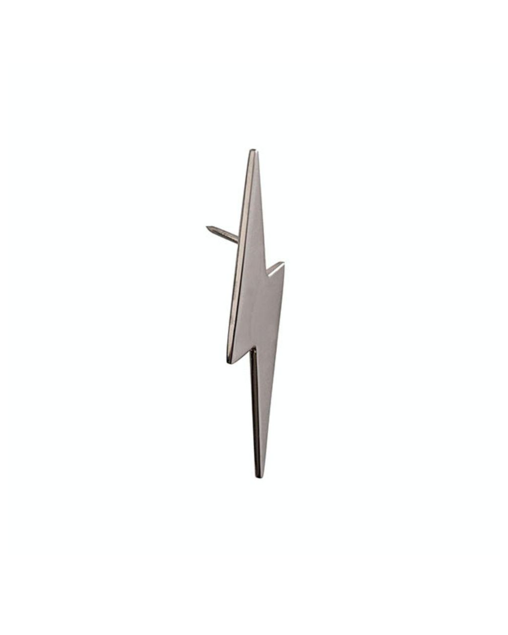Edge Only Metallic Pointed Lightning Bolt Pin Sterling for men