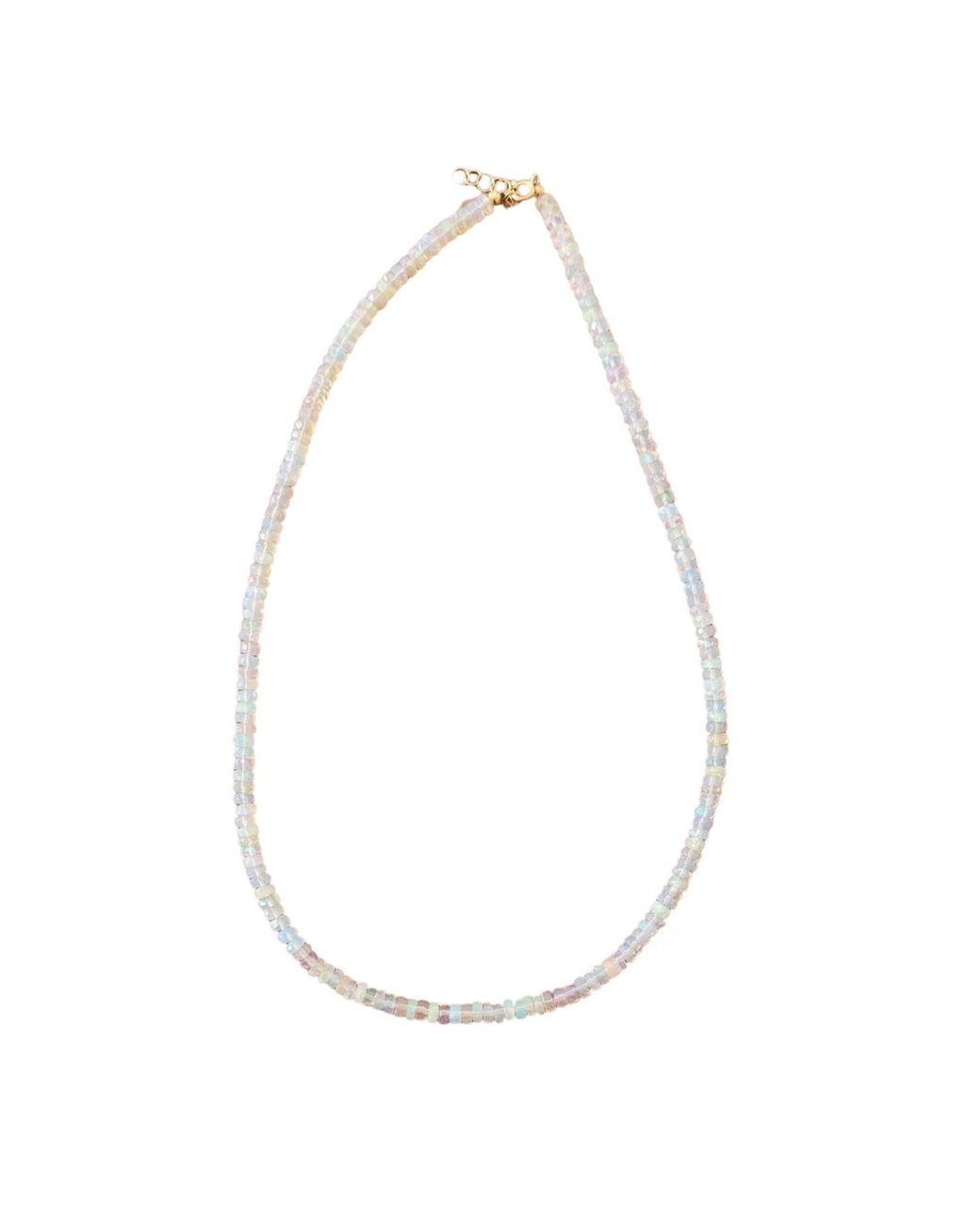 Herself Collections White 14K Genuine Opal Necklace