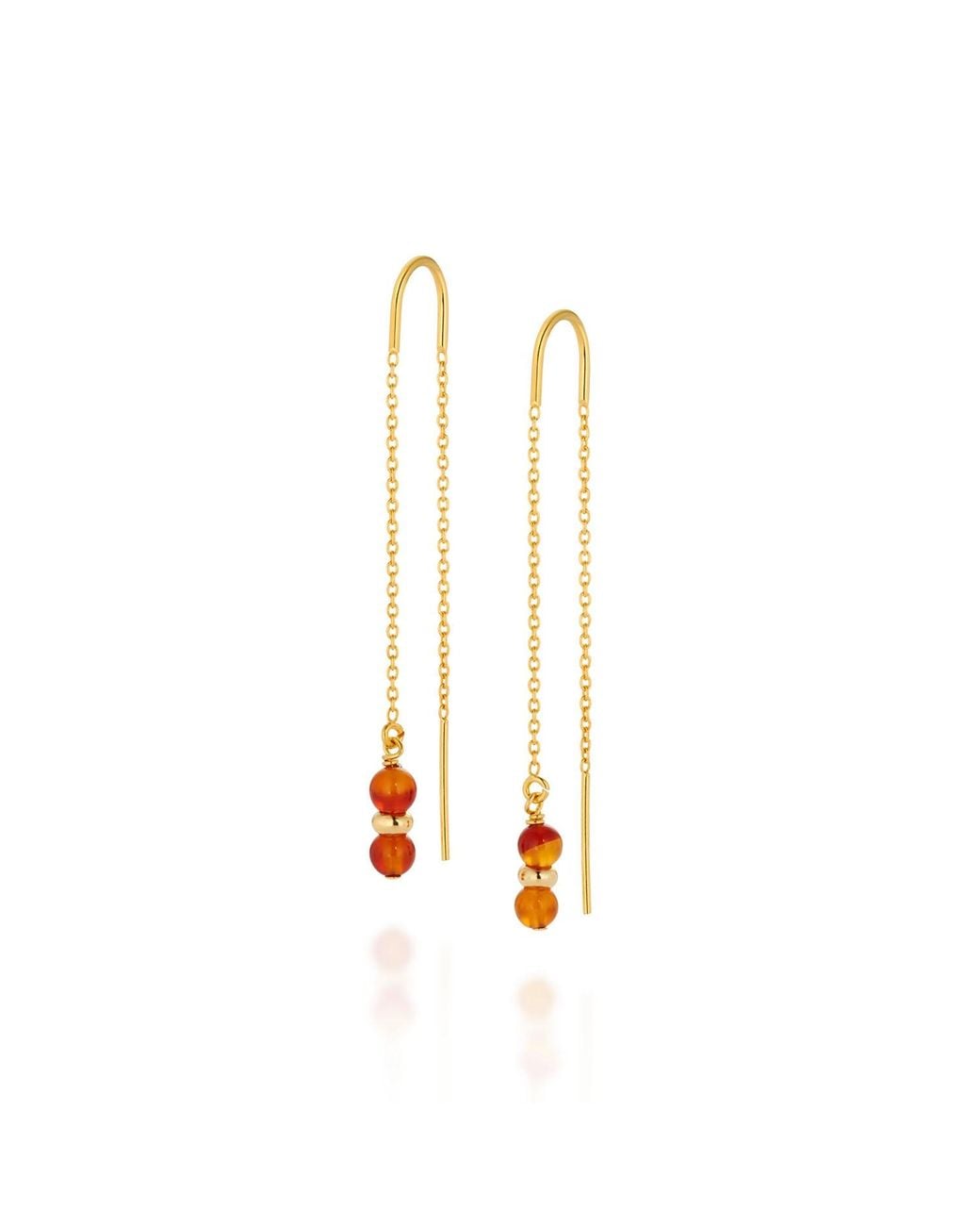 Nellou Jewellery Metallic Fall Birthstone Earrings July Carnelian Plated Sterling