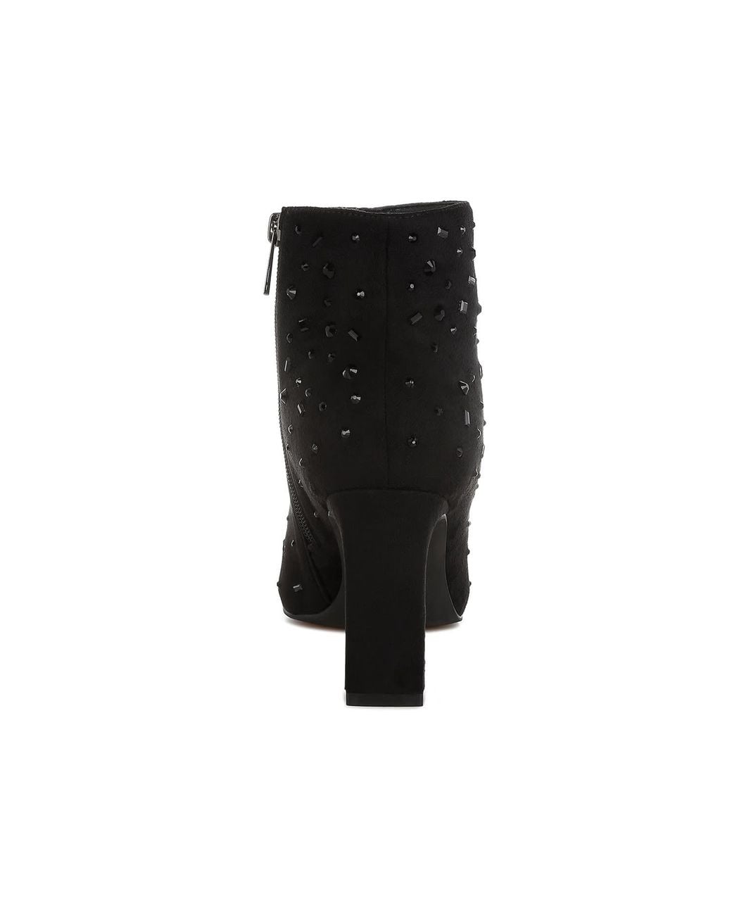 Rag & Co Black Sakura Diamante Embellished Microfiber Boots