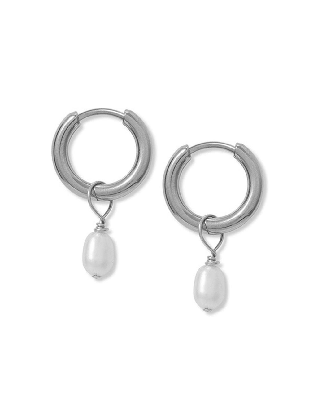 A Weathered Penny Metallic Tiny Pearl Hoops