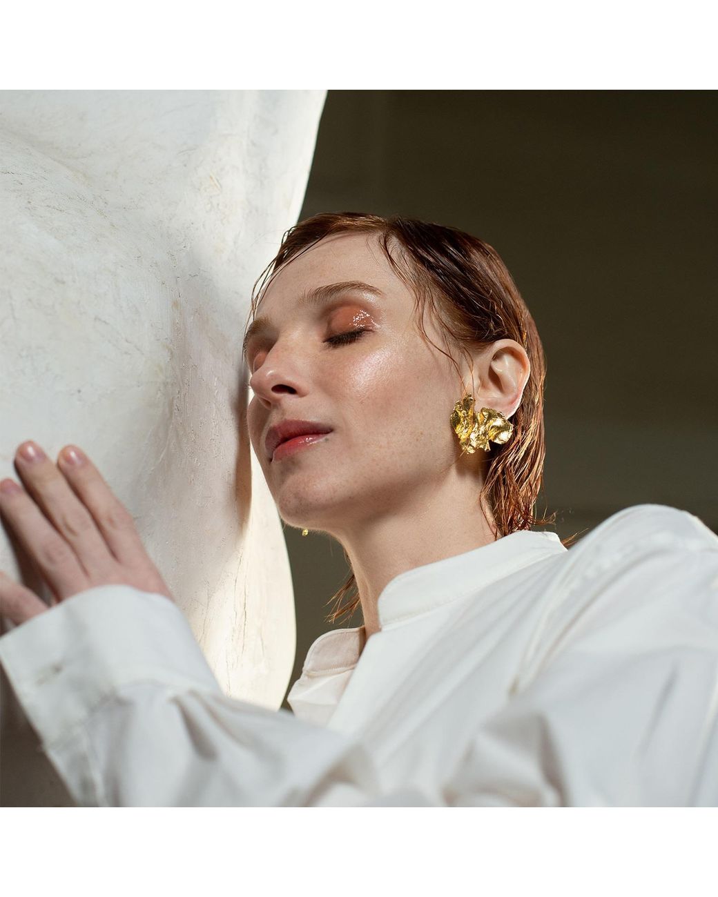 EVA REMENYI Metallic Artemis Goddess Earrings