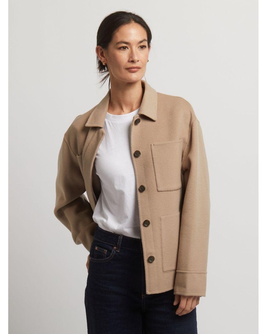 Guards London Brown Neutrals Joanna Wool Cashmere Short Jacket