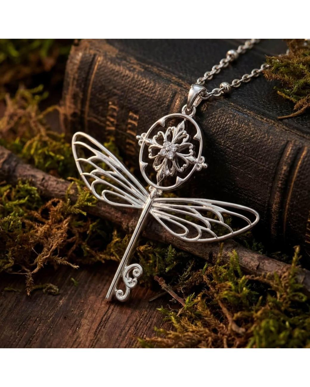 Azura Jewelry New York White The Wandering Key Necklace Vermeil
